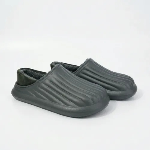 Чоловічі калоші піна ЕВА утеплені хутром 41-45 р, зимові сабо для приватного будинку та дачі, сірі