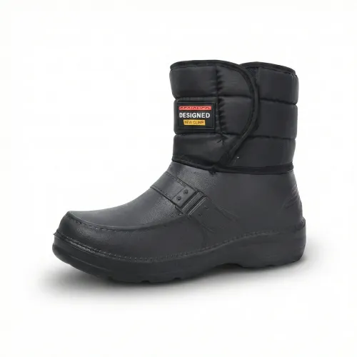 Чоловічі зимові чоботи-дутики на липучці 41-45 р, теплі непромокаючі сноубутси, чорні