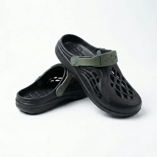 Сабо чоловічі чорні з хакі Gipanis піна ЕВА. Стильні крокси для дачі та відпочинку 41-45