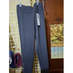 Лосини жіночі сірі з лампасами. Тонкі трикотажні легінси весна-літо 48-50