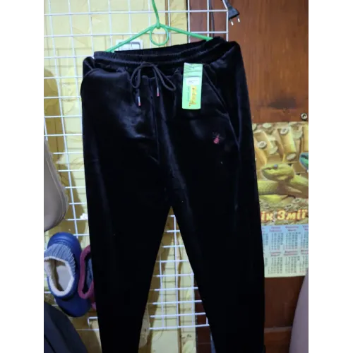 Штани жіночі велюрові чорні Туреччина. Спортивні штани великих розмірів (Батал) 52-56