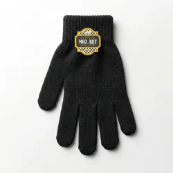 Перчатки мужские зимние вязаные черные MOZ.ART. Теплые шерстяные перчатки универсального размера