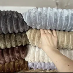 Плед Шарпей м'яка смужка Євро Розміру 200-220 см колір Світло-сірий