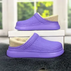 Калоші без задника сабо на хутрі жіночі Dago Style фіолетові