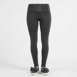 Легінси жіночі на хутрі темно-сірі, теплі зимові лосини з широким поясом, щільний трикотаж