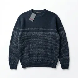 Чоловічий джемпер светр Туреччина, великі розміри 56-58, синій в смужку Vicente