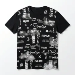 Жіноча футболка оверсайз Brooklyn New York, подовжена чорна туніка з написами, молодіжний Street Wear