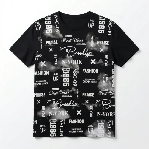 Жіноча футболка оверсайз Brooklyn New York, подовжена чорна туніка з написами, молодіжний Street Wear