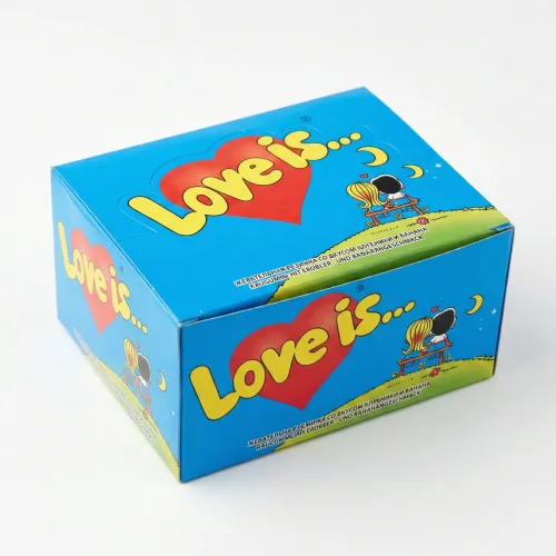 Блок жувальної гумки Love is... Полуниця та Банан (100 шт) | Блакитні жуйки Лав із Оригінал Туреччина