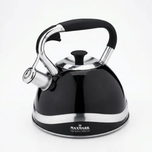 Чайник зі свистком 3.0 л Maxmark MK-1322 чорний. Нержавіюча сталь, для індукції та газу