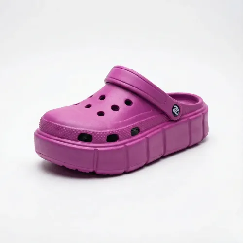 Сабо жіночі крокси на платформі фіолетові Progress, Літні шльопанці на високій підошві (розміри 36-41)
