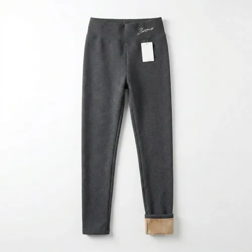 Лосини жіночі зимові на хутрі Сірі. Теплі легінси з широким поясом 46-50