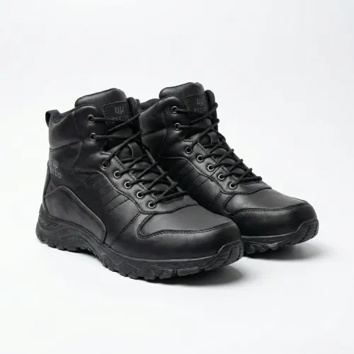 Черевики чоловічі зимові чорні на хутрі. Теплі високі кросівки з еко-шкіри (Розміри 41-46)