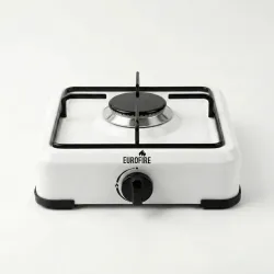 Плита газовая настольная Eurofire AC-100 (1 конфорка), белая эмаль, под баллон (LPG), Турция