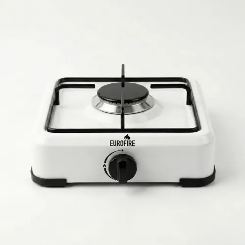 Плита газова настільна Eurofire AC-100 (1 конфорка), біла емаль, під балон (LPG), Туреччина