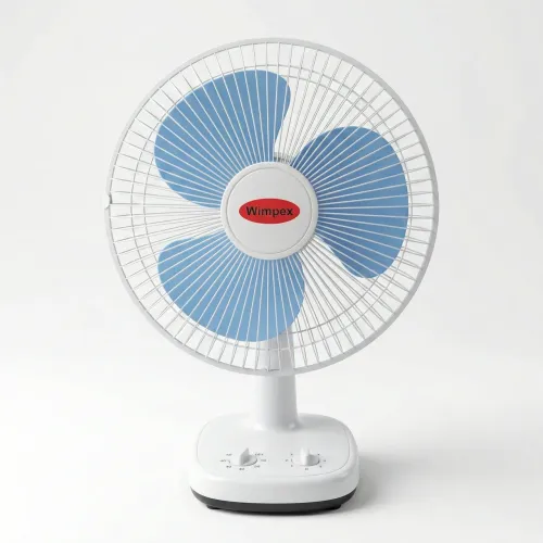 Вентилятор настільний WimpeX WX-1203 з таймером. Компактний побутовий вентилятор 3 швидкості, Біло-блакитний