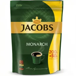 Кава розчинна Jacobs Monarch 250 г (Акція 200+50) | Вигідна упаковка, 125 чашок, Оригінал