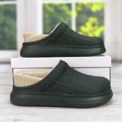 Калоші без задника сабо на хутрі жіночі Dago Style хакі