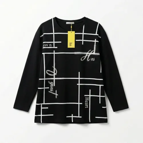 Жіноча туніка чорна з геометрією та написами, нарядна кофта батал Heart, стильний подовжений джемпер