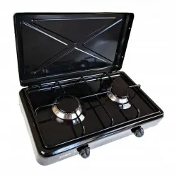 Портативная плита, газовая плита Zosia2cz 2-комфорочная газовая плита черного цвета.