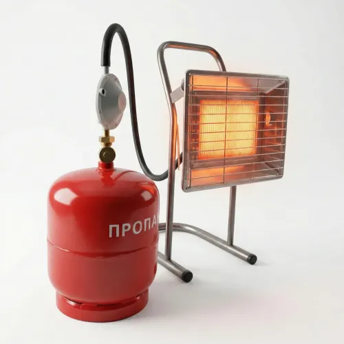 Газовий обігрівач 3.5 кВт з балоном 8л (Комплект). Інфрачервона пальник Nurgaz + Тарілка