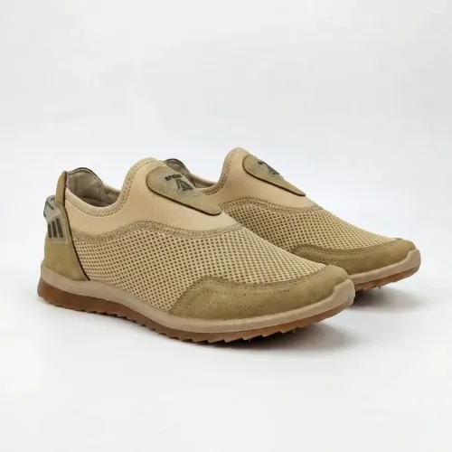 Чоловічі літні сліпони бежеві сітка. Дихаючі мокасини нубук 41-45