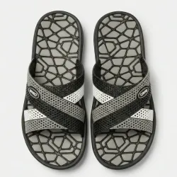 Чоловічі шльопанці Olimp Чорно-Сірі гумові (41-46) сланці для пляжу та басейну