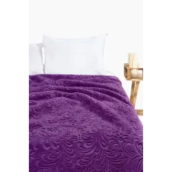 Велюровий плед з візерунком Vie Nouvelle 200х240 Бузковий