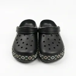 Сабо жіночі чорні Dago Style з орнаментом піна ЕВА. Крокси з візерунком 36-41