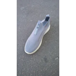 Кросівки мокасини чоловічі сітка в сірому кольорі