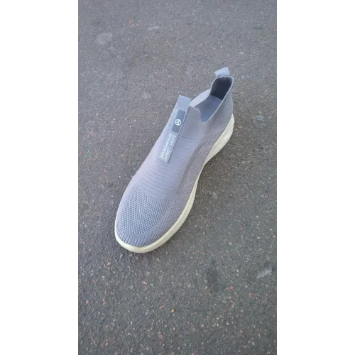 Кросівки мокасини чоловічі сітка в сірому кольорі