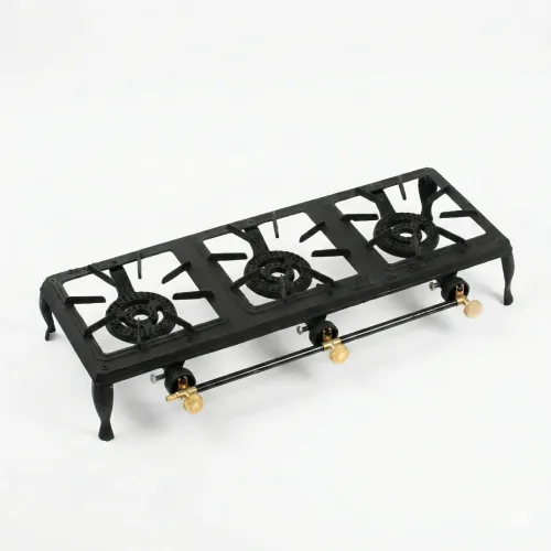 Чавунна газова плита GB-03 на 3 конфорки (75 см). Посилений таганок під автоклав, казан та виварку