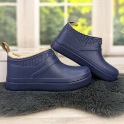 Калоші жіночі піна на хутрі Dago Style сині