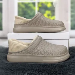 Галоши без задника сабо на меху женские Dago Style бежевые