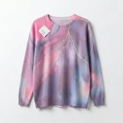 Жіночий джемпер G.L.S.A з мармуровим принтом, яскрава кофта рожево-фіолетова, нарядний светр абстракція