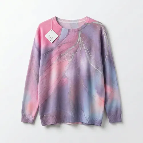 Жіночий джемпер G.L.S.A з мармуровим принтом, яскрава кофта рожево-фіолетова, нарядний светр абстракція