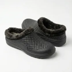 Калоші чоловічі зимові пінкові чорні стьобані, Утеплені садові сабо 