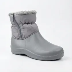 Женские зимние дутики сапоги серые на молнии утепленные мехом пена ЭВА (36-41)