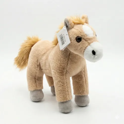 М'яка іграшка Кінь плюшевий бежевий (світло-коричневий). Дитяча конячка 25 см подарунок