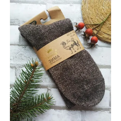 Чоловічі термошкарпетки з ослабленою гумкою з верблюжої вовни Корона 42-48