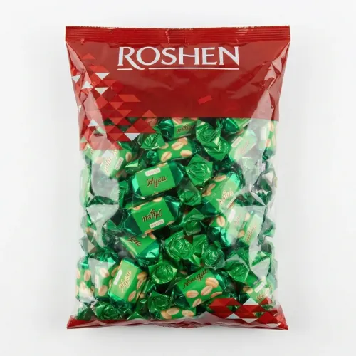 Цукерки Roshen Нуга з арахісом, м'які ласощі в упаковці, фасовані солодощі