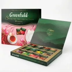 Набір чаю Greenfield Selected Tea Collection 12 видів (60 пакетів). Подарунковий набір чаю в пакетиках