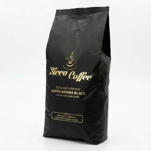 Кава в зернах Ricco Coffee Super Aroma Black 1 кг | Екстра міцна кава, Німецька якість, Для еспресо