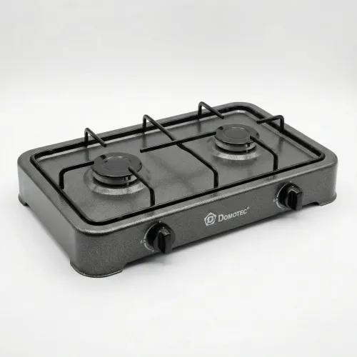 Газова плита настільна Domotec MS-6662 на 2 конфорки. Економний таганок для дачі під балон