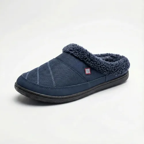 Чоловічі кімнатні тапочки утеплені Dago Style (Львів) на хутрі, сині