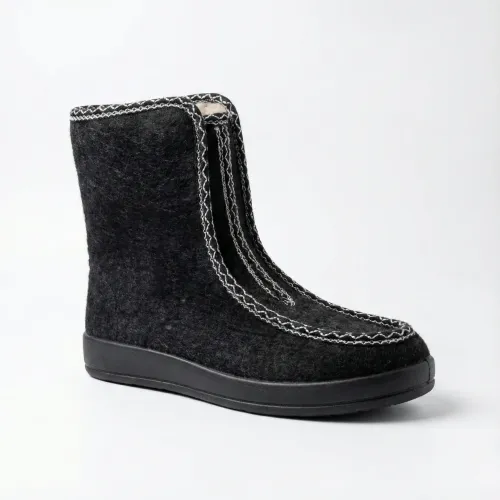 Жіночі зимові бурки суконні на хутрі чорні на блискавці (36-42)