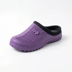Галоші жіночі утеплені фіолетові Сабо з піни ЕВА зимові закриті для дачі та саду 36-41