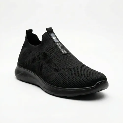 Чоловічі літні кросівки сліпони сітка чорні текстильні Saint Lonye (р. 41-45)