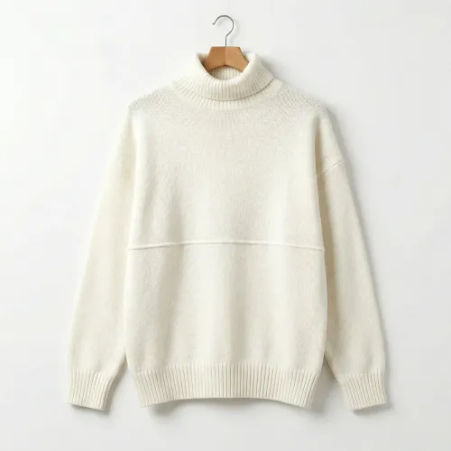 Жіночий светр під горло Туреччина (48-52). Біла тепла кофта оверсайз, в'язаний гольф