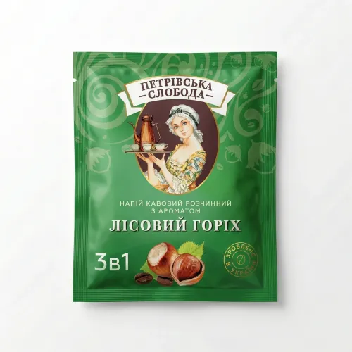 Кавовий напій Петрівська Слобода 3в1 Лісовий Горіх (стік) | Горіховий смак, Кава в пакетиках, Українська